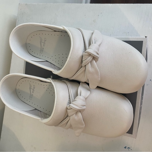 Dansko Pro Bow Nappa Professional Leather Clogs Shoes White Sz 39 US 8 - Picture 6 of 16